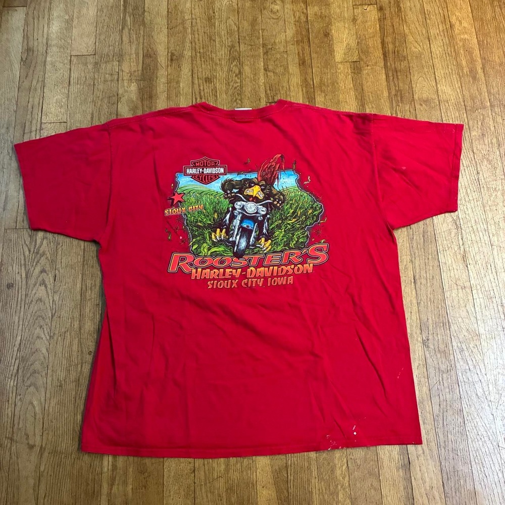 Vintage Y2K Harley Davidson Biker Motorcycle Grunge Distressed Baggy T Shirt 2XL